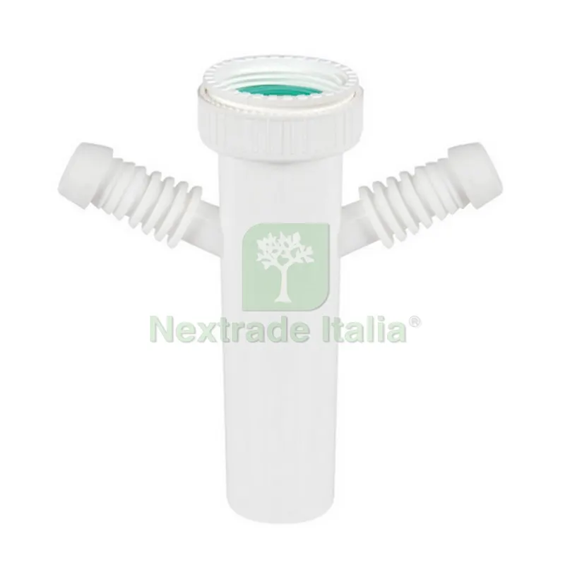 CANOTTO CON 2 ATTACCHI PER LAVATRICE LAVASTOVIGLIE 1"1/2 1"1/4-1"1/2 — Cucina e coltelleria — rif. FERX.DIA372-4015-08