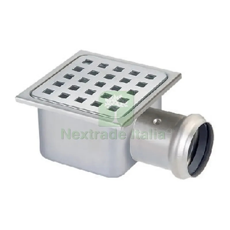 Piletta in Acciaio Inox 150x150 H. 62 mm — Scarichi e sifoni — rif. FERX.DIA380-570-15062 Piletta in Acciaio Inox 150x150 H. 62 mm — Scarichi e sifoni — rif. FERX.DIA380-570-15062
