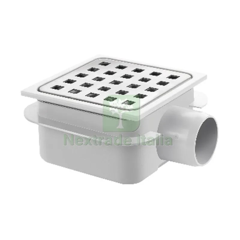 Piletta in ABS con Griglia in Acciaio Inox 150 x 150 x H. 80/99 — Scarichi e sifoni — rif. FERX.DIA380-572-15099 Piletta in ABS con Griglia in Acciaio Inox 150 x 150 x H. 80/99 — Scarichi e sifoni — rif. FERX.DIA380-572-15099