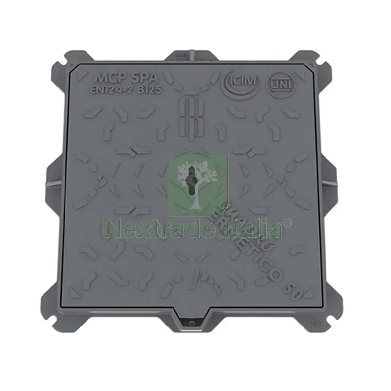 CHIUSINO IN GHISA B125 cm 70 x 70 — Scarichi e sifoni — rif. FERX.DIA380-5891-70 CHIUSINO IN GHISA B125 cm 70 x 70 — Scarichi e sifoni — rif. FERX.DIA380-5891-70