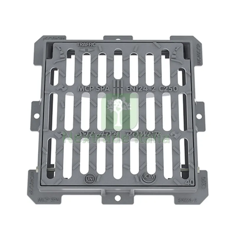 CADITOIA PIANA IN GHISA C250 cm 39 x 39 — Scarichi e sifoni — rif. FERX.DIA380-5894-40