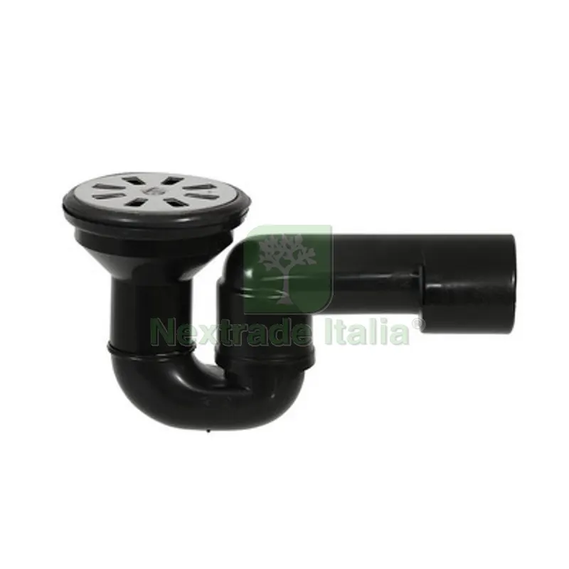Piletta Doccia Griglia Piana con Sifone Snodato Pehd Griglia Inox D. 80 — Scarichi e sifoni — rif. FERX.DIA382-N362-80I