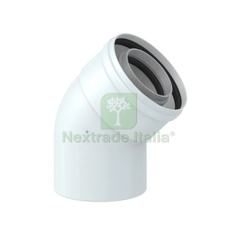 CURVA 45° DN 60/100 (COASSIALE) - — Tubi e raccordi — rif. FERX.DIA409-520 CURVA 45° DN 60/100 (COASSIALE) - — Tubi e raccordi — rif. FERX.DIA409-520