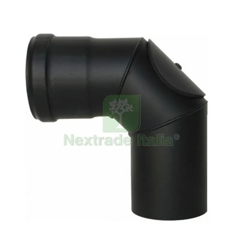 CURVA ISPEZIONABILE CON PORTELLO PELLET SMALTATO Diam. 100 — Stufe e camini — rif. FERX.DIA409-BP223-100 CURVA ISPEZIONABILE CON PORTELLO PELLET SMALTATO Diam. 100 — Stufe e camini — rif. FERX.DIA409-BP223-100