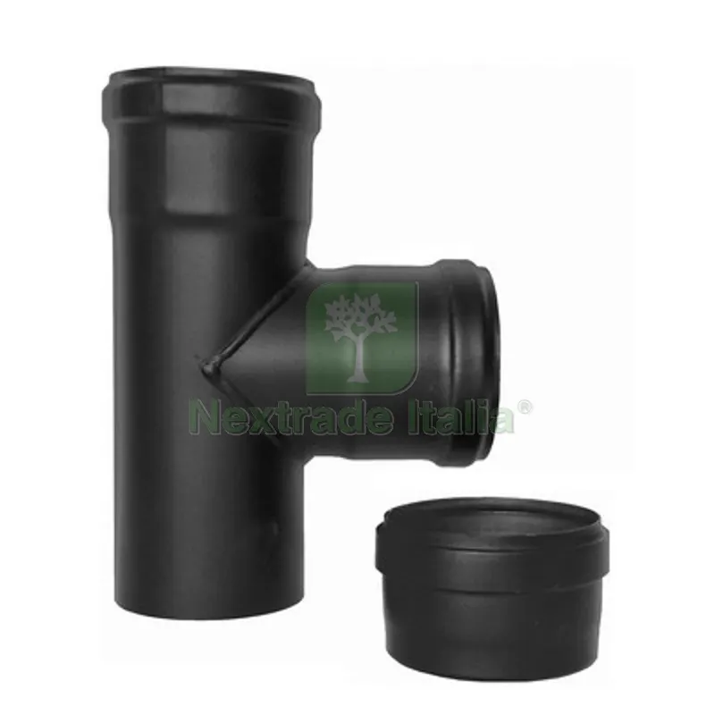 RACCORDO A T 90° FFM PELLET SMALTATO Diam. 80 — Tubi e raccordi — rif. FERX.DIA409-BP252-080