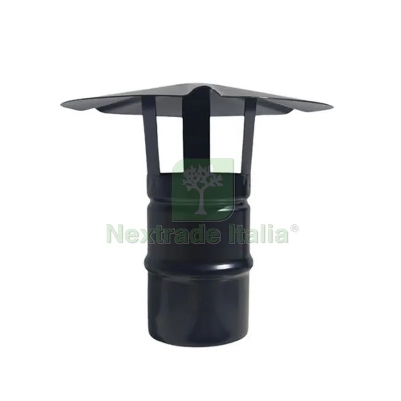 CAPPELLO CINESE INOX304 PER CANNE FUMARIE A PELLET NERO Diam. 80 — Stufe e camini — rif. FERX.DIA409-BP902-080