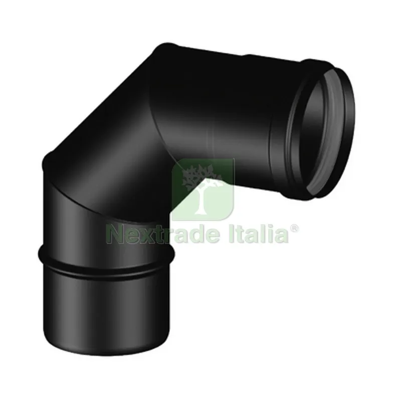 Curva 90° MF Pellet Smaltato Diam. 100 — Stufe e camini — rif. FERX.DIA409-BS220-100