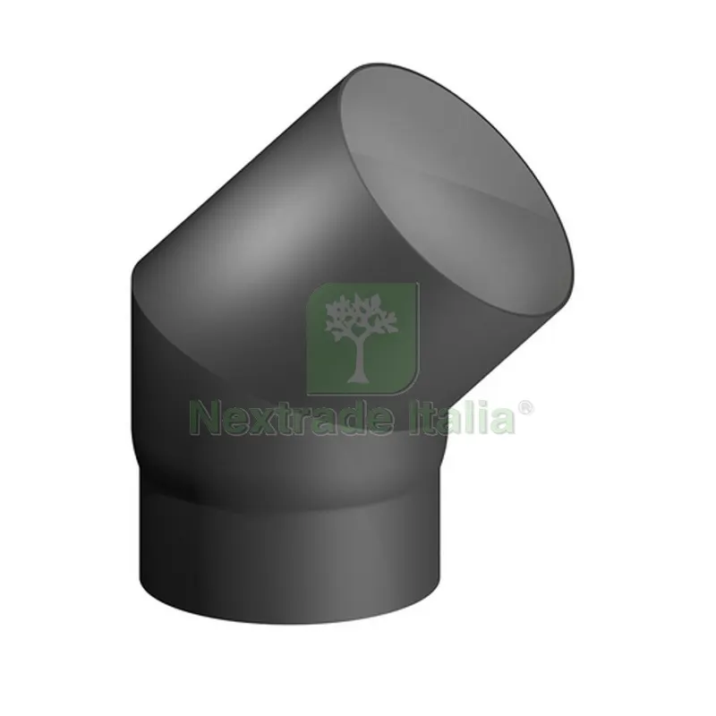 CURVA ACCIAIO AL CARBONIO SMALTATO 45° MF PER STUFE A LEGNA Diam. 150 — Tubi e raccordi — rif. FERX.DIA409-FD268-150 CURVA ACCIAIO AL CARBONIO SMALTATO 45° MF PER STUFE A LEGNA Diam. 150 — Tubi e raccordi — rif. FERX.DIA409-FD268-150