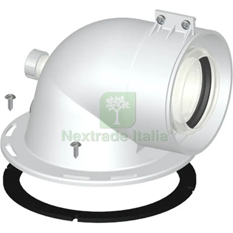 CURVA DI PARTENZA COASSIALE M/F DN 60/100 CP5 Diam. 60/100 — Tubi e raccordi — rif. FERX.DIA409-G1113 CURVA DI PARTENZA COASSIALE M/F DN 60/100 CP5 Diam. 60/100 — Tubi e raccordi — rif. FERX.DIA409-G1113