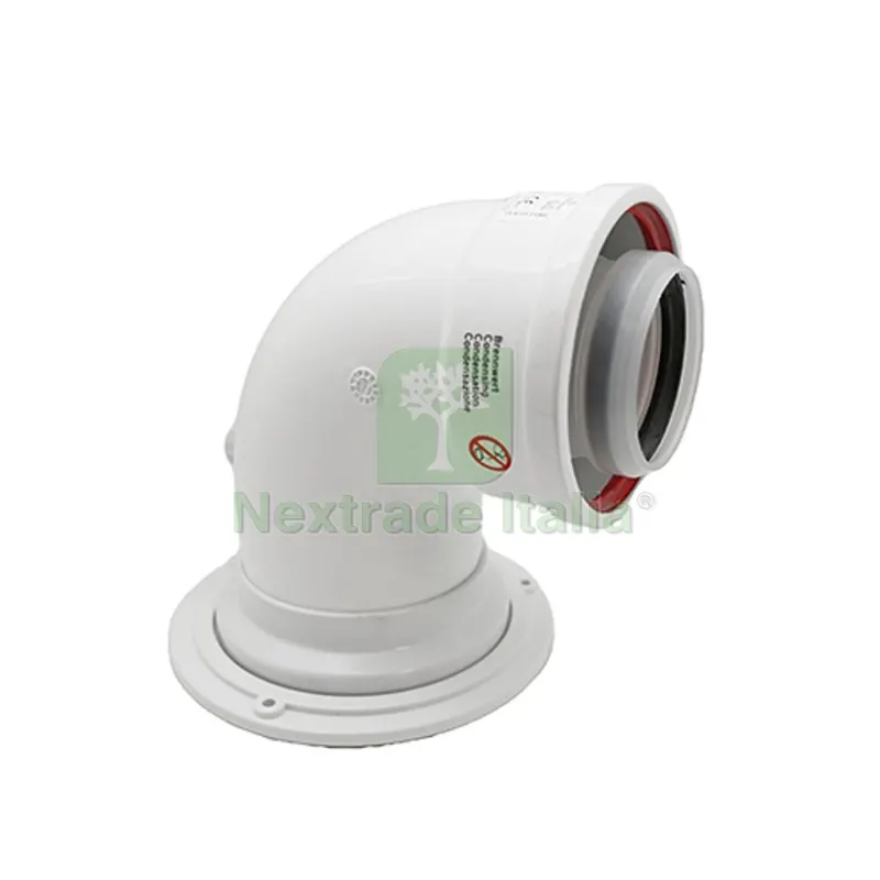 CURVA DI PARTENZA COASSIALE M/F DN 60/100 CP7 Diam. 60/100 — Tubi e raccordi — rif. FERX.DIA409-G1115 CURVA DI PARTENZA COASSIALE M/F DN 60/100 CP7 Diam. 60/100 — Tubi e raccordi — rif. FERX.DIA409-G1115