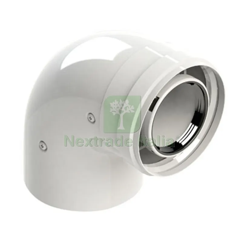 Kit Curva 90° M-F Coassiale per Condensazione Diam. 60/100 — Tubi e raccordi — rif. FERX.DIA409-G262 Kit Curva 90° M-F Coassiale per Condensazione Diam. 60/100 — Tubi e raccordi — rif. FERX.DIA409-G262