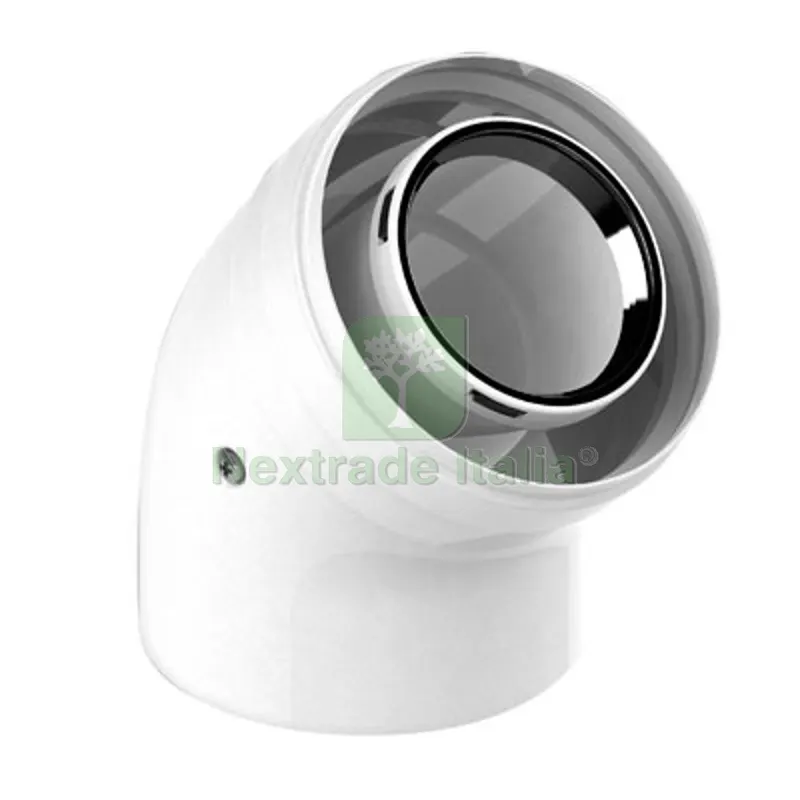 KIT CURVA 45° M-F COASSIALE PER CONDENSAZIONE Diam. 60/100 — Tubi e raccordi — rif. FERX.DIA409-G263