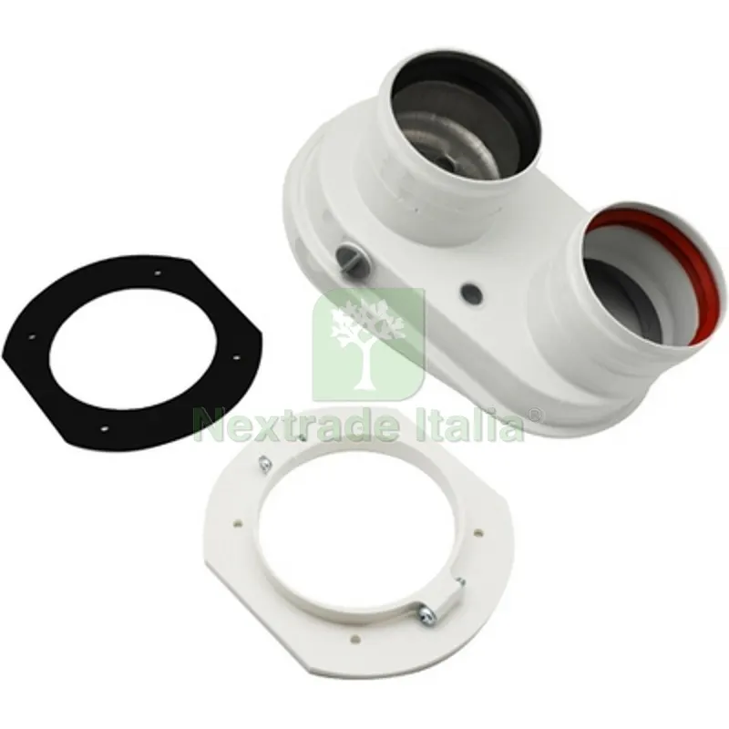 Sdoppiatore 60/100 con Prese Analisi Combustione 60/100 - 80/80 — Interruttori e prese — rif. FERX.DIA410-ZR377 Sdoppiatore 60/100 con Prese Analisi Combustione 60/100 - 80/80 — Interruttori e prese — rif. FERX.DIA410-ZR377