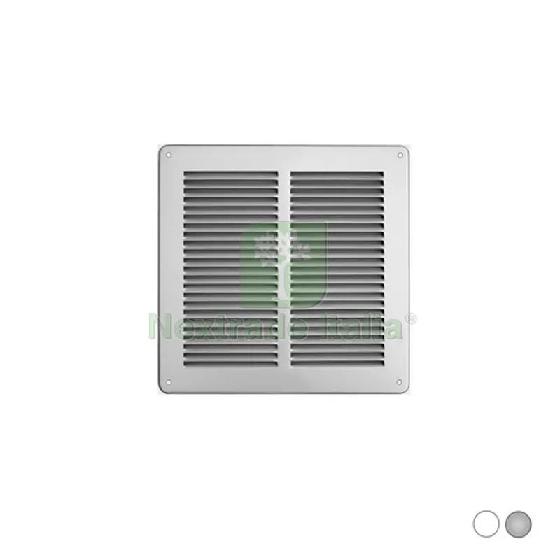 GRIGLIA IN METALLO DA SOVRAPPORRE CON RETE L. 240 X H. 240 MM Alluminio Argento — Isolanti e reti — rif. FERX.DIA411-4007-AA GRIGLIA IN METALLO DA SOVRAPPORRE CON RETE L. 240 X H. 240 MM Alluminio Argento — Isolanti e reti — rif. FERX.DIA411-4007-AA