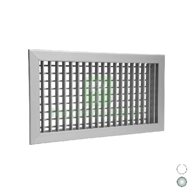 BOCCHETTA DI MANDATA AD ALETTE ORIENTABILI All. anodizzato mm 200 x 150 — Ferramenta per legno e mobili — rif. FERX.DIA411-BMAVO-AA2015