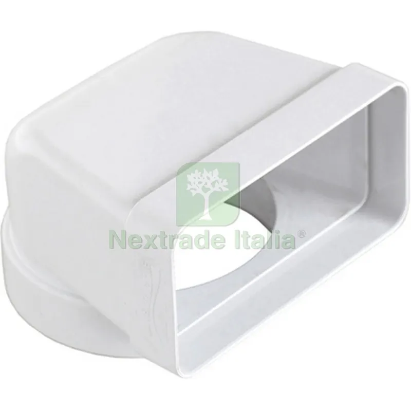 CURVA VERTICALE PER PASSAGGIO DA TUBO TONDO A RETTANGOLARE D. 150/220x90 mm — Tubi e raccordi — rif. FERX.DIA411-FCGV-229B