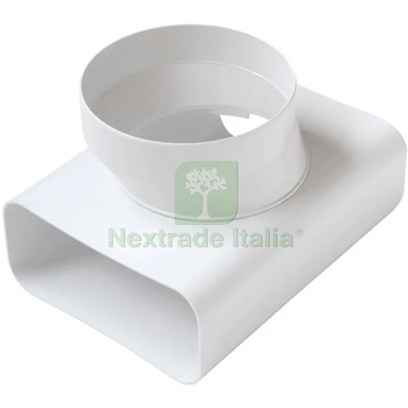 RACCORDO A "T" VT PER PASSAGGIO DA TUBO RETTANG. A TONDO D.125 / 150x70 mm — Tubi e raccordi — rif. FERX.DIA411-FCRTV-157B