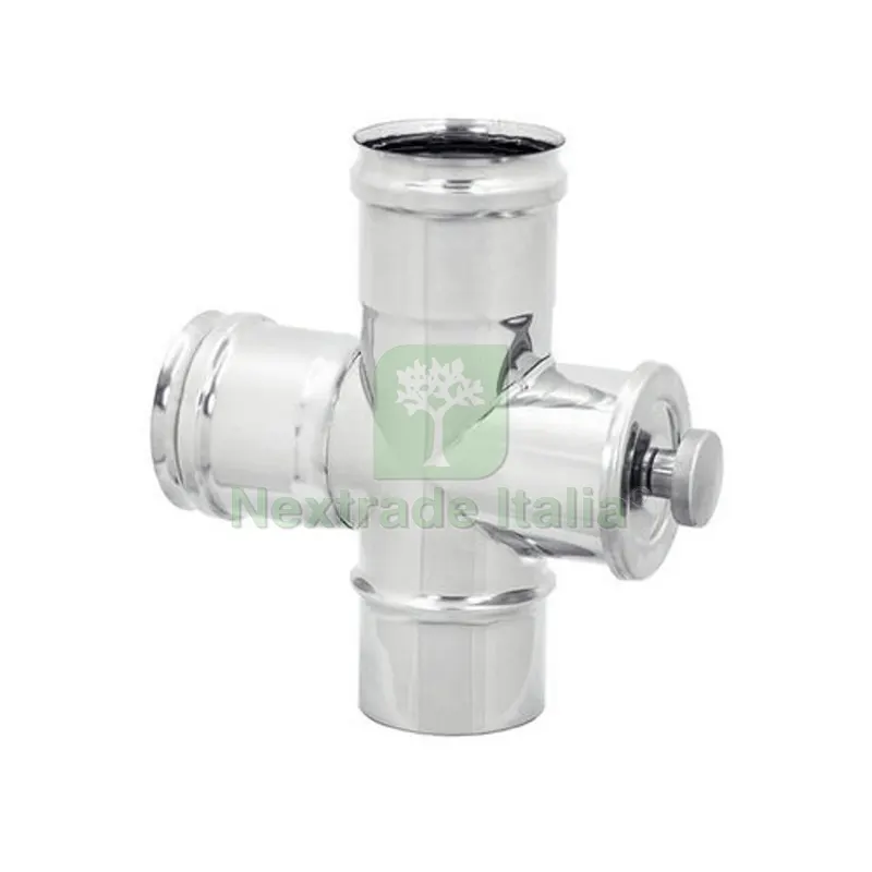 RACCORDO A T 90° CON ISPEZIONE INOX 304 Diam. 100 — Tubi e raccordi — rif. FERX.DIA412-4732-100 RACCORDO A T 90° CON ISPEZIONE INOX 304 Diam. 100 — Tubi e raccordi — rif. FERX.DIA412-4732-100
