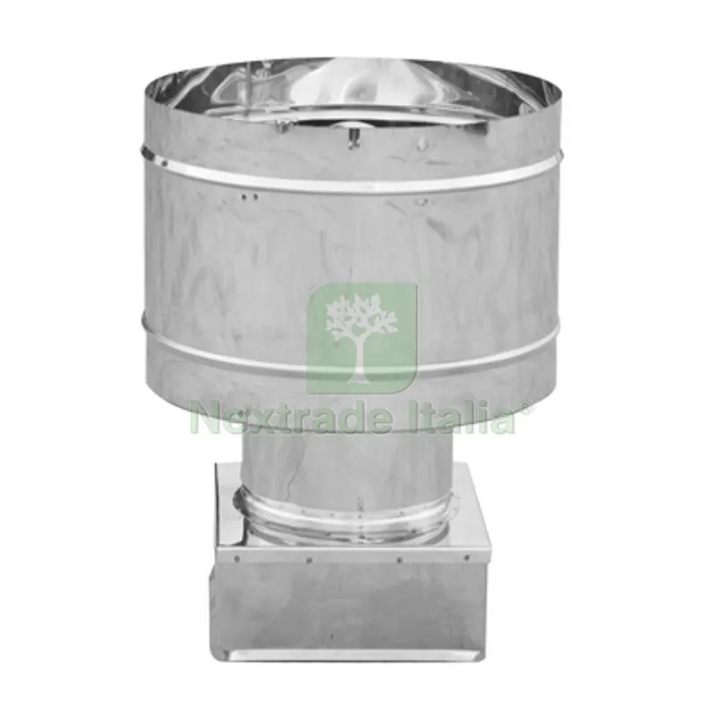 FUMAIOLO 4 VENTI BASE QUADRA ACCIAIO INOX mm 420x420 — Tubi e raccordi — rif. FERX.DIA412-484-420