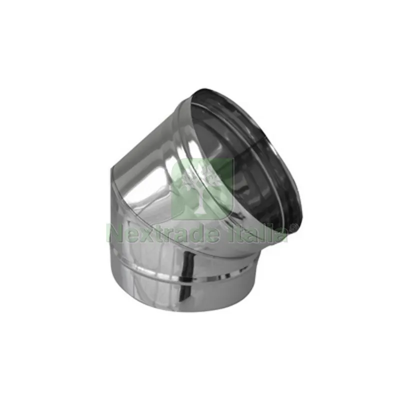 CURVA IN ACCIAIO 316L A 45° PER CANNE FUMARIE Diam. 100 — Tubi e raccordi — rif. FERX.DIA412-562-100