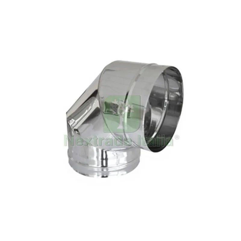 CURVA IN ACCIAIO 316L A 90° PER CANNE FUMARIE Diam. 80 — Tubi e raccordi — rif. FERX.DIA412-563-080