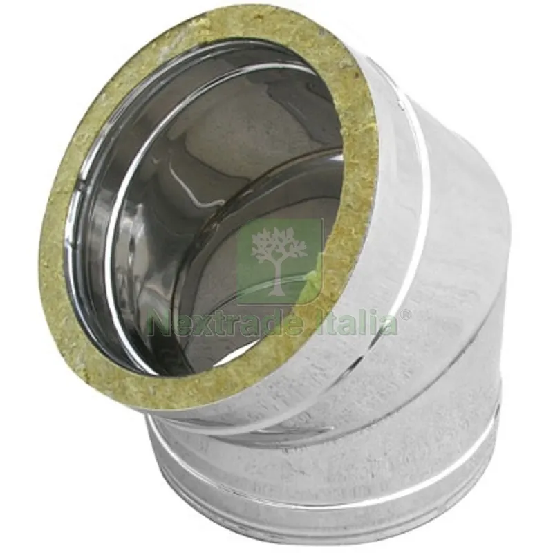 CURVA IN ACCIAIO INOX 316L A 45° DOPPIA PARETE D. Int. 100 - D. Est. 150 — Tubi e raccordi — rif. FERX.DIA412-C762-100150 CURVA IN ACCIAIO INOX 316L A 45° DOPPIA PARETE D. Int. 100 - D. Est. 150 — Tubi e raccordi — rif. FERX.DIA412-C762-100150