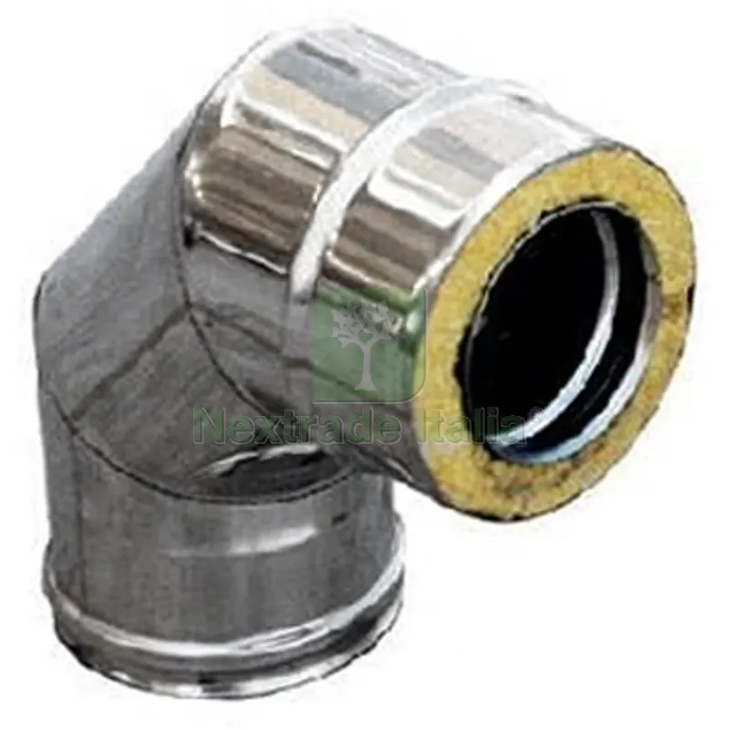 CURVA IN ACCIAIO INOX 316L A 90° DOPPIA PARETE D. Int. 250 - D. Est. 300 — Tubi e raccordi — rif. FERX.DIA412-C763-250300