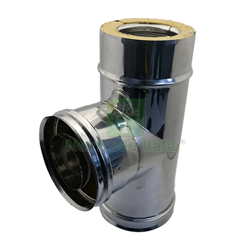 TEE IN ACCIAIO INOX 316L A 90° DOPPIA PARETE D. Int. 100 - D. Est. 150 — Tubi e raccordi — rif. FERX.DIA412-C764-100150 TEE IN ACCIAIO INOX 316L A 90° DOPPIA PARETE D. Int. 100 - D. Est. 150 — Tubi e raccordi — rif. FERX.DIA412-C764-100150