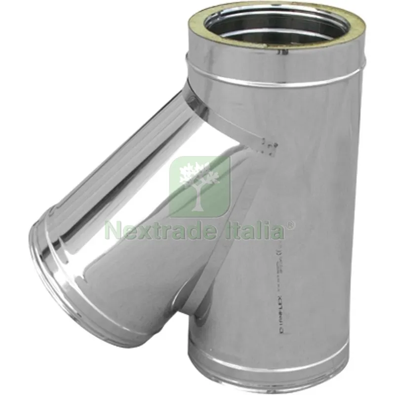 Braga in Acciaio 316L a 45° Doppia Parete D. Int. 80 - D. Est. 130 — Ferramenta porte e finestre — rif. FERX.DIA412-C765-080130