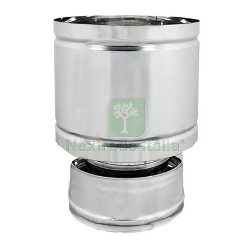 TERMINALE ANTIVENTO A BOTTE ACCIAIO INOX Diam. 80x130 — Tubi e raccordi — rif. FERX.DIA412-C771-080130