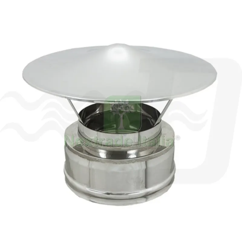 CAPPELLO CINESE INOX DOPPIA PARETE Diam. 80x130 — Tubi e raccordi — rif. FERX.DIA412-C774-080130 CAPPELLO CINESE INOX DOPPIA PARETE Diam. 80x130 — Tubi e raccordi — rif. FERX.DIA412-C774-080130