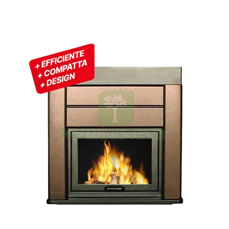 TERMOCALDAIA CAMINO FASHION PRO 35.000 Kal. Nero Att. Sx — Caldaie e radiatori — rif. FERX.DIA412-TFHP-35NES