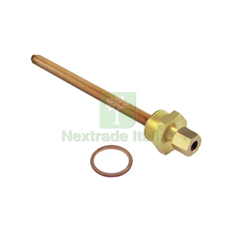 Pozzetto per Sonda per Impianti Solari 1/2" x D. 6 - L. 123 mm — Scarichi e sifoni — rif. FERX.DIA415-FZ9561T-123 Pozzetto per Sonda per Impianti Solari 1/2" x D. 6 - L. 123 mm — Scarichi e sifoni — rif. FERX.DIA415-FZ9561T-123