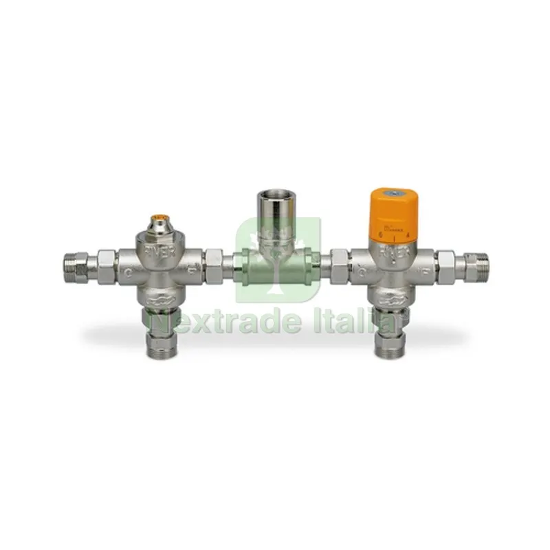 KIT TERMOSTATICO MINIECO SOLAR C/VALVOLA DEVIATRICE E MISCELATORE 3/4" 45°C — Rubinetti e valvole — rif. FERX.DIA415-R441-0545