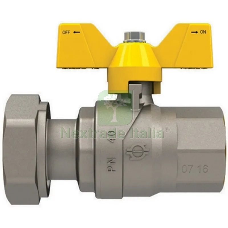VALVOLA A SFERA GAS CON FARFALLA FUTURGAS FEMMINA-DADO GIREVOLE 3/4" x 1" DN 20 — Rubinetti e valvole — rif. FERX.DIA424-5302-0506 VALVOLA A SFERA GAS CON FARFALLA FUTURGAS FEMMINA-DADO GIREVOLE 3/4" x 1" DN 20 — Rubinetti e valvole — rif. FERX.DIA424-5302-0506