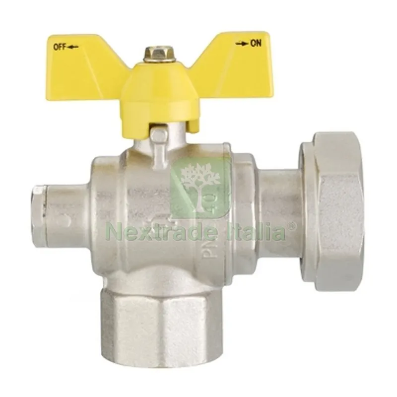 VALVOLA A SFERA GAS A SQUADRA FUTURGAS FEMMINA-DADO GIREVOLE 1" x 1"1/4 DN 25 — Rubinetti e valvole — rif. FERX.DIA424-5307-0607
