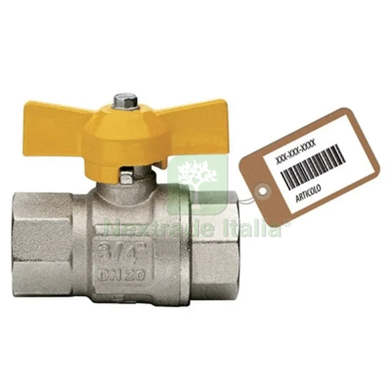 VALVOLA A SFERA GAS FF CON FARFALLA MOD. LONDON F-BRICO 3/4" DN 20 — Rubinetti e valvole — rif. FERX.DIA424-600F-05