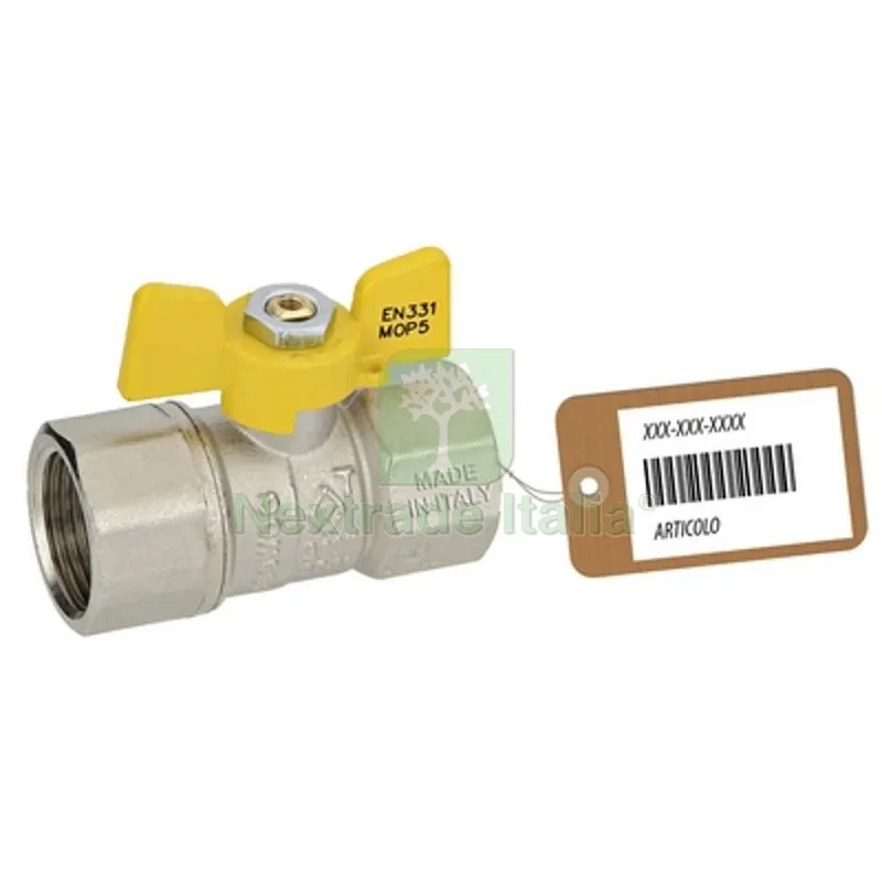 VALVOLA A SFERA GAS FF CON FARFALLA MOD. DAKOTA F-BRICO 3/4" DN 15 — Rubinetti e valvole — rif. FERX.DIA424-700F-05
