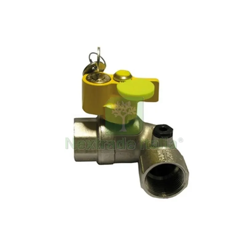 VALVOLA A SFERA GAS FF A SQUADRA CON SERRATURA 3/4" DN 20 — Serrature e cilindri — rif. FERX.DIA424-9007-05