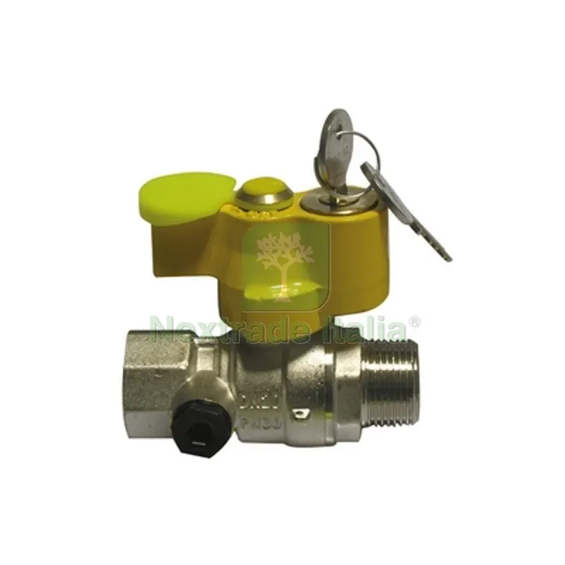 Valvola a Sfera GAS MF con Serratura e Presa Pressione 3/4" DN 20 — Serrature e cilindri — rif. FERX.DIA424-9011-05 Valvola a Sfera GAS MF con Serratura e Presa Pressione 3/4" DN 20 — Serrature e cilindri — rif. FERX.DIA424-9011-05