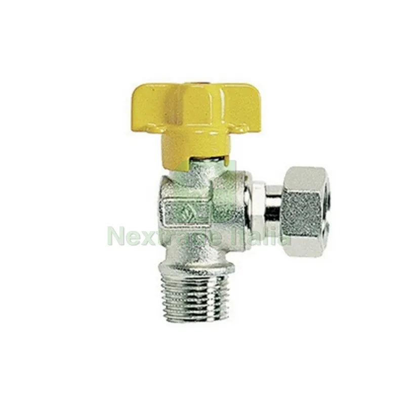 RUBINETTO GAS SQUADRA M CON BOCCHETTONE 1/2" x 1/2" DN 10 — Rubinetti e valvole — rif. FERX.DIA424-911-04