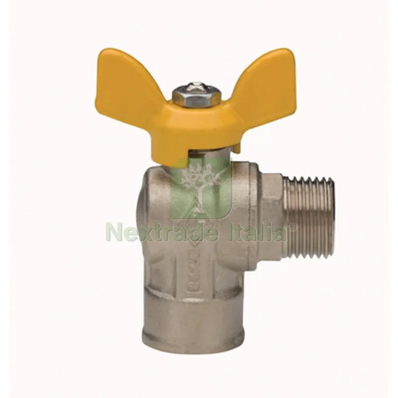 VALVOLA A SFERA PER GAS A SQUADRA FIL. FEMMINA ATT. MASCHIO 1/2" x 1/2" DN 15 — Rubinetti e valvole — rif. FERX.DIA424-R9090-04