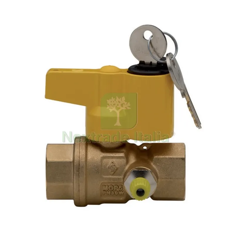 Valvola a Sfera per GAS con Punto Presa Pressione con Serratura 1" DN 25 — Serrature e cilindri — rif. FERX.DIA424-R9499-06 Valvola a Sfera per GAS con Punto Presa Pressione con Serratura 1" DN 25 — Serrature e cilindri — rif. FERX.DIA424-R9499-06