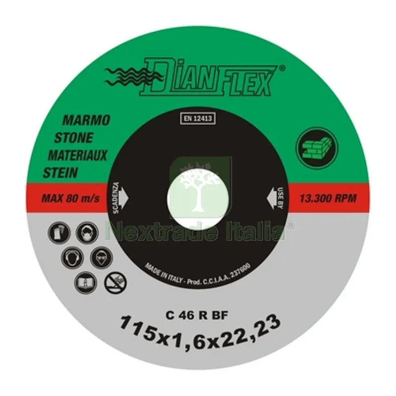 DISCO ABRASIVO PER MARMO mm 230 x sp. 2.0 — Punte, frese e dischi — rif. FERX.DIA507-IDM-23020