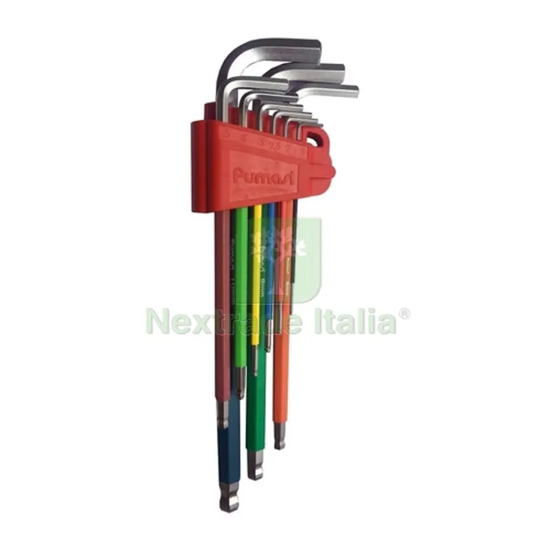 Set Chiave a Brugola Esag-Ball 1,5-2-2,5-3-4-5-6-8-10mm — Chiavi e bussole — rif. FERX.DIA508-F240401 Set Chiave a Brugola Esag-Ball 1,5-2-2,5-3-4-5-6-8-10mm — Chiavi e bussole — rif. FERX.DIA508-F240401