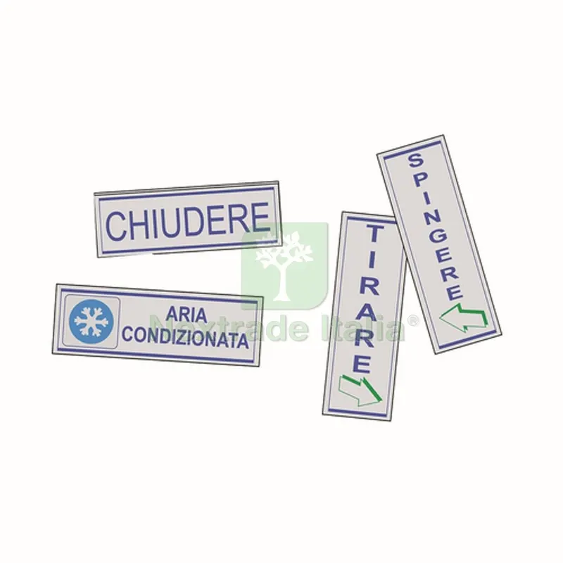 ETICHETTA ADESIVA SEGNALETICA CM 15 x 5 Spingere verticale — Segnaletica e cartelli cantiere — rif. FERX.DIA600-F400-805