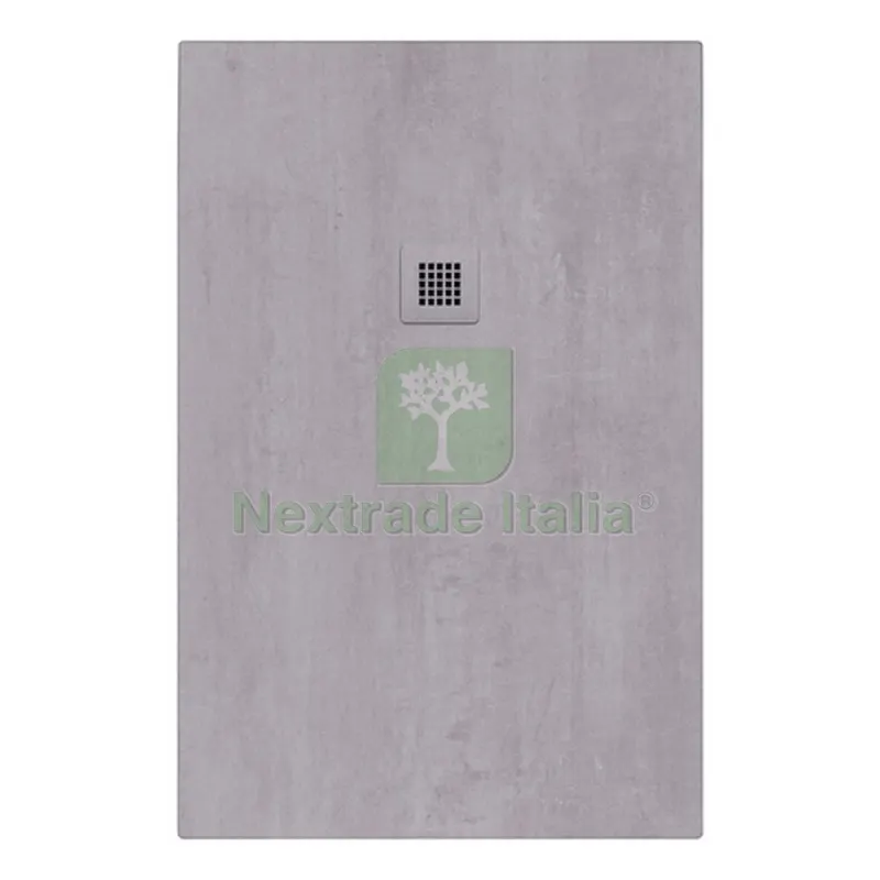 PIATTO DOCCIA NYMO DESIGN FINITURA MICROCEMENTO cm 80 x 100 — Rubinetti e valvole — rif. FERX.DIAY179-1NMC-R080100
