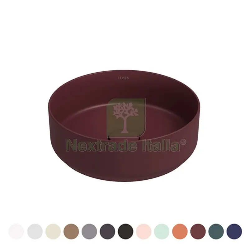 LAVABO D'APPOGGIO ROTONDO INFINITY Terracotta Opaco L. 36 cm — Sanitari e ceramiche — rif. FERX.DIAY182-NF110-TE36