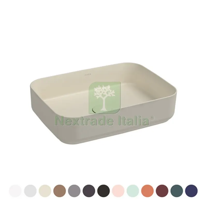 LAVABO D'APPOGGIO RETTANGOLARE INFINITY Blu Opaco L. 50 cm — Sanitari e ceramiche — rif. FERX.DIAY182-NF111-BS50 LAVABO D'APPOGGIO RETTANGOLARE INFINITY Blu Opaco L. 50 cm — Sanitari e ceramiche — rif. FERX.DIAY182-NF111-BS50