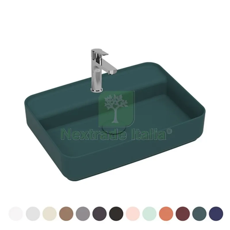 LAVABO D'APPOGGIO RETTANGOLARE CON FORO RUBINETTO INFINITY Terracotta Opaco L. 55 cm — Rubinetti e valvole — rif. FERX.DIAY182-NF121-TE55 LAVABO D'APPOGGIO RETTANGOLARE CON FORO RUBINETTO INFINITY Terracotta Opaco L. 55 cm — Rubinetti e valvole — rif. FERX.DIAY182-NF121-TE55
